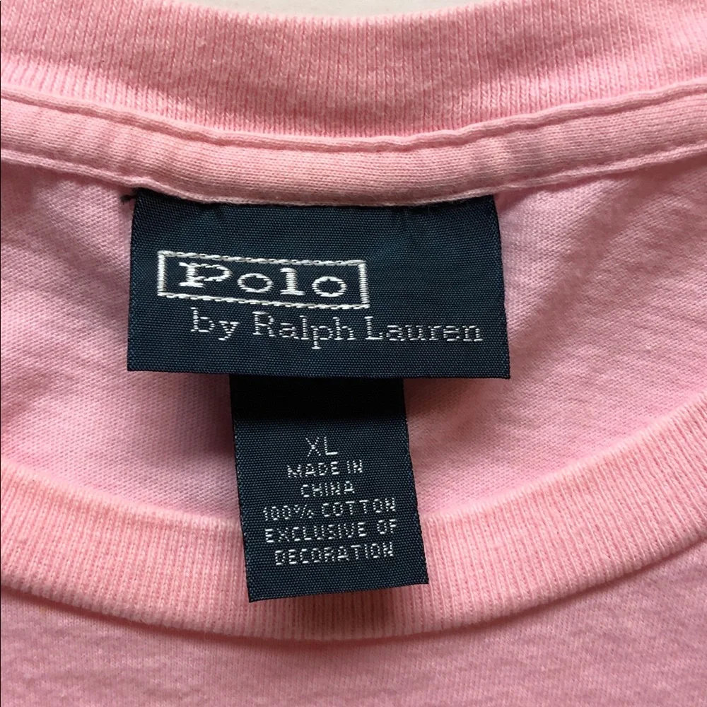 Polo Ralph Lauren Men’s Cotton Pink T-Shirt Size XL, excellent